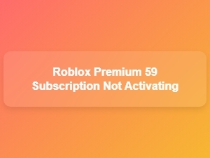 Roblox Premium $59 Subscription Not Activating